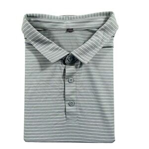 Lululemon Evolution Polo Active Stretch Striped Light Green Mens Sz XXL EUC